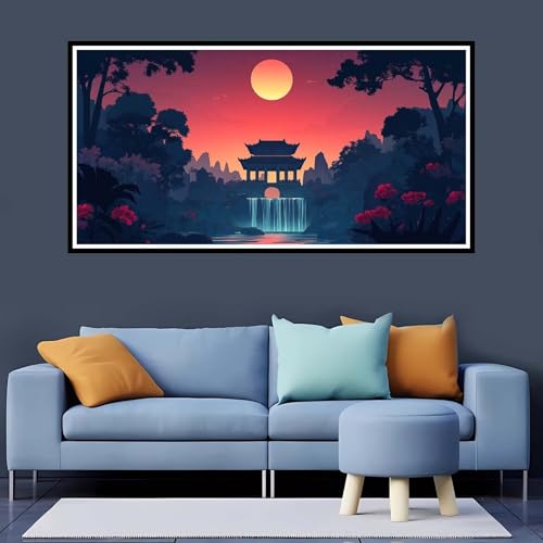 5D Diamond Painting Erwachsene Fallen Großes XXL 60x120 cm,Diamand Painting Sonnenuntergang Diamand Painting Kinder,DIY Diamond Painting Zubehör Voll Round,Diamont Painting für Home Dekor-YZ771 von Tamalsj