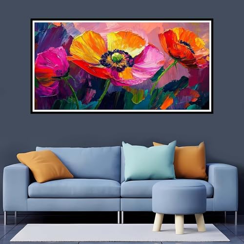 5D Diamond Painting Erwachsene Farbe Großes XXL 100x200 cm, Diamand Painting Blume Diamand Painting Kinder, DIY Diamond Painting Zubehör Voll Round Diamant, Diamont Painting für Home Dekor-YZ749 von Tamalsj