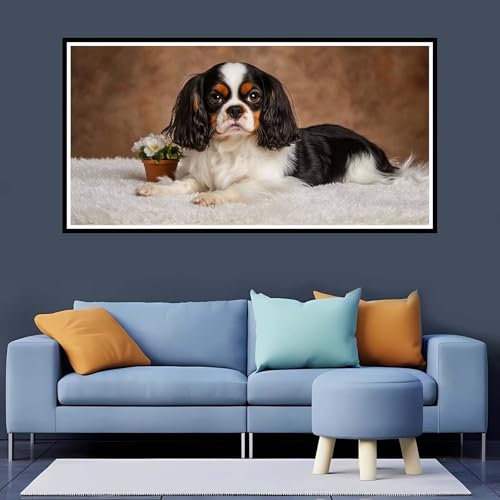 5D Diamond Painting Erwachsene Hund Großes XXL 40x80 cm, Diamand Painting Tier Diamand Painting Kinder, DIY Diamond Painting Zubehör Voll Round Diamant, Diamont Painting für Home Dekor Geschenk-YZ281 von Tamalsj