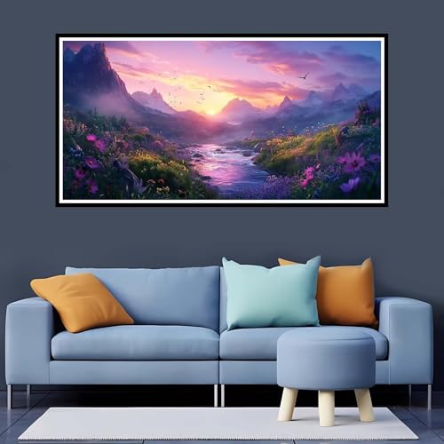 5D Diamond Painting Erwachsene Lila Großes XXL 30x40 cm, Diamand Painting Landschaft Diamand Painting Kinder, DIY Diamond Painting Zubehör Voll Round Diamant, Diamont Painting für Home Dekor-YZ270 von Tamalsj