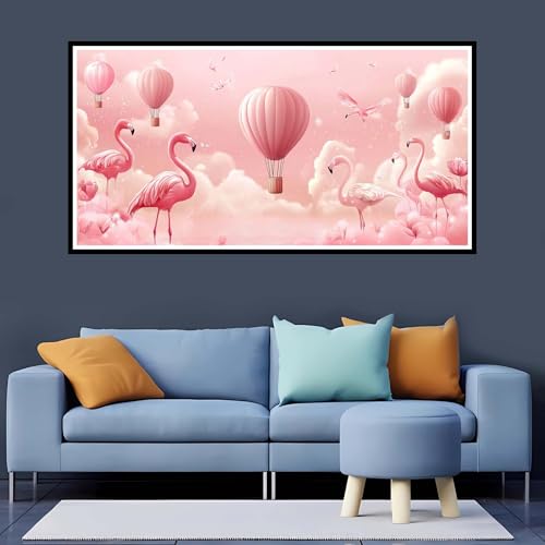 5D Diamond Painting Erwachsene Rosa Großes XXL 100x200 cm,Diamand Painting Heißluftballon Diamand Painting Kinder,DIY Diamond Painting Zubehör Voll Round Diamant,Diamont Painting für Home Dekor-YZ107 von Tamalsj