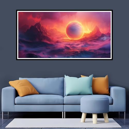 5D Diamond Painting Erwachsene Rot Großes XXL 20x40 cm, Diamand Painting Planet Diamand Painting Kinder, DIY Diamond Painting Zubehör Voll Round Diamant, Diamont Painting für Home Dekor Geschenk-YZ271 von Tamalsj