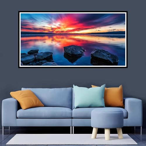 5D Diamond Painting Erwachsene Strand Großes XXL 30x40 cm, Diamand Painting Landschaft Diamand Painting Kinder, DIY Diamond Painting Zubehör Voll Round Diamant, Diamont Painting für Home Dekor-YZ294 von Tamalsj