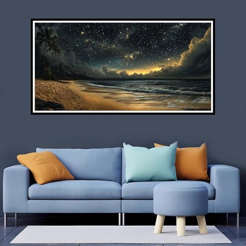 5D Diamond Painting Erwachsene Strand Großes XXL 60x120 cm,Diamand Painting Sternenhimmel Diamand Painting Kinder,DIY Diamond Painting Zubehör Voll Round Diamant,Diamont Painting für Home Dekor-YZ282 von Tamalsj