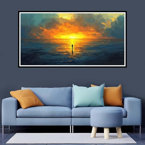 5D Diamond Painting Erwachsene Strand Großes XXL 90x180 cm,Diamand Painting Sonnenuntergang Diamand Painting Kinder,DIY Diamond Painting Zubehör Voll Round,Diamont Painting für Home Dekor-YZ873 von Tamalsj