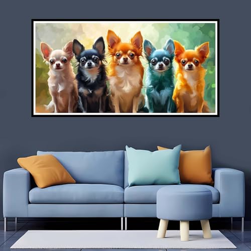 5D Diamond Painting Erwachsene Tier Großes XXL 20x40 cm, Diamand Painting Hund Diamand Painting Kinder, DIY Diamond Painting Zubehör Voll Round Diamant, Diamont Painting für Home Dekor Geschenk-YZ115 von Tamalsj