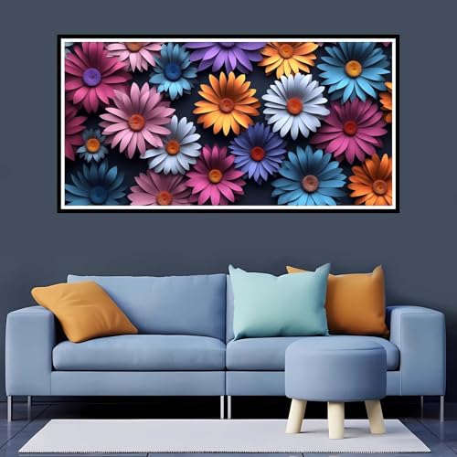 Diamond Painting Bunt, Diamond Painting Erwachsene Blume Groß xxl 90x180 cm, Diamond painting zubehör Set Full Drill Round Cross Stickerei Malerei, Diamant Painting für Geschenk Zuhause Dekor-YZ293 von Tamalsj