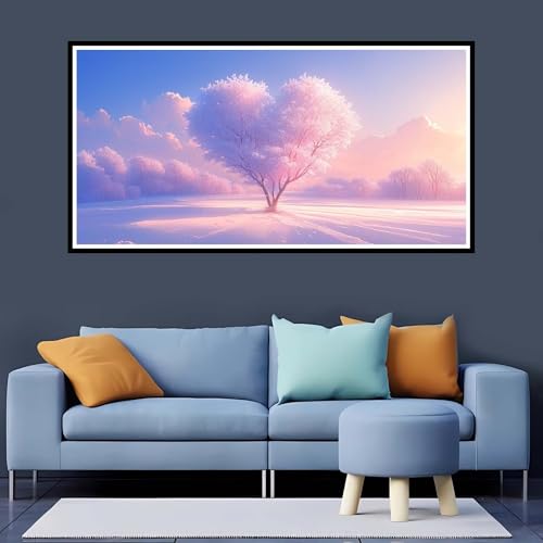 Diamond Painting Erwachsene Baum, 5D Diamond Painting Winter großes xxl Vollbohr Round 90x180 cm, DIY Diamant Painting Zubehör, Diamant Kunst Malerei Stickerei Set Kreuzstich Home Dekor Geschenk-YZ778 von Tamalsj