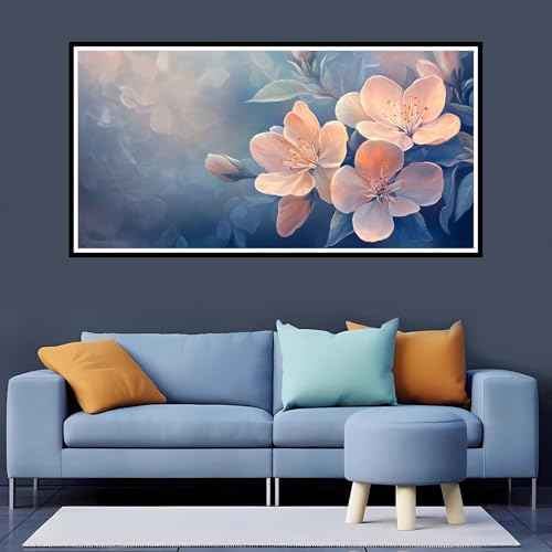 Diamond Painting Erwachsene Blume, 5D Diamond Painting Rosa großes xxl Vollbohr Round 70x140 cm, DIY Diamant Painting Zubehör, Diamant Kunst Malerei Stickerei Set Kreuzstich Home Dekor Geschenk-YZ288 von Tamalsj