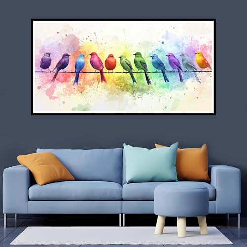 Diamond Painting Erwachsene Farbe, 5D Diamond Painting Vogel großes xxl Vollbohr Round 90x180 cm, DIY Diamant Painting Zubehör, Diamant Kunst Malerei Stickerei Set Kreuzstich Home Dekor Geschenk-YZ127 von Tamalsj