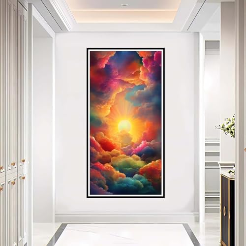 Diamond Painting Erwachsene Sonnenuntergang, 5D Diamond Painting Traum großes xxl Vollbohr Round 90x180 cm, Diamant Painting Zubehör, Diamant Kunst Malerei Stickerei Set Kreuzstich Home Dekor-YZ907 von Tamalsj