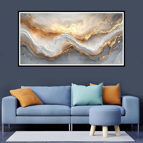 Diamond Painting Erwachsene Weiß, 5D Diamond Painting Abstrakt großes xxl Vollbohr Round 80x160 cm, Diamant Painting Zubehör, Diamant Kunst Malerei Stickerei Set Kreuzstich Home Dekor Geschenk-YZ269 von Tamalsj