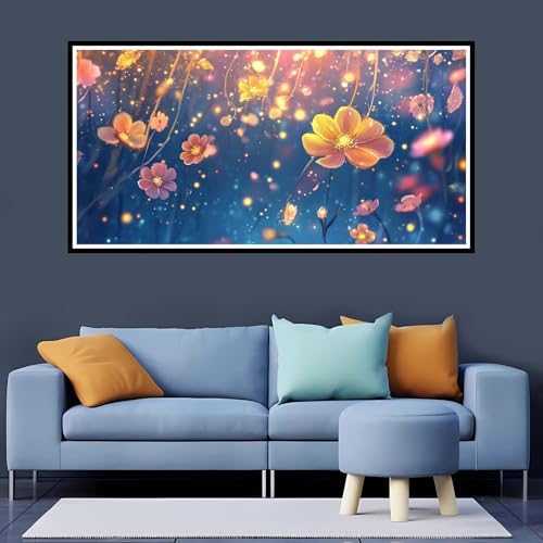 Diamond Painting Traum, Diamond Painting Erwachsene Blume Groß xxl 50x100 cm, Diamond painting zubehör Set Full Drill Round Cross Stickerei Malerei, Diamant Painting für Geschenk Zuhause Dekor-YZ297 von Tamalsj