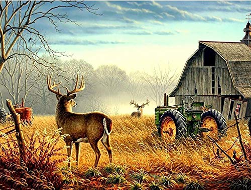 Tamseen DIY Diamond Painting Hirsch, 5D Diamant Painting Bilder Erwachsene Tiere, Diamant Painting Bilder Kinder Kunst Strass Stickerei Sets, für Home Wanddekoration 30X40 cm von Tamseen