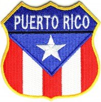 Tankpad Puerto Rico Flag Shield Patch Aufnäher, Bestickt, zum Aufbügeln von Tankpad