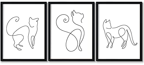 Leinwand-Kunstdruck mit schwarz-weißer Katze, minimalistische Katzen-Silhouetten, für Wände, abstrakte Wandkunst, Gemälde Badezimmer, Wäsche, Schlafzimmer, Dekoration, 30,5 x 40,6 cm, ungerahmt Leinwand-Kunstdruck mit schwarz-weißer Katze, minimalistische Katzen-Silhouetten, für Wände, abstrakte Wandkunst, Gemälde Badezimmer, Wäsche, Schlafzimmer, Dekoration, 30,5 x 40,6 cm, ungerahmt von Tanmart