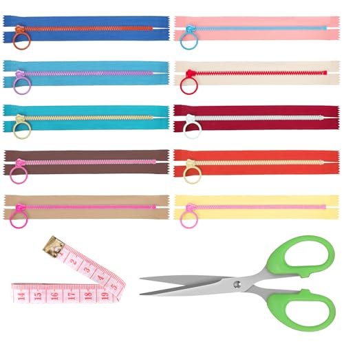 Tanstic 10Pcs 15cm/5.9inch Harz Reißverschluss mit Ring zieht nicht trennende Reißverschlüsse Nylon Reißverschlüsse für Nähen Handwerk DIY (10 Farben) von Tanstic