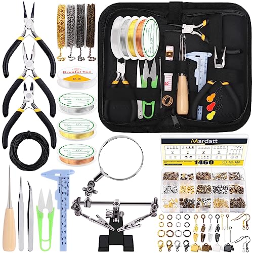 Tanstic 1489Pcs Jewelry Making Supplies Kit, Jewelry Making Kit with Jewelry Making Tools, Jewelry Pliers, Jewelry Wires, Jewelry Jump Rings Findings and Storage Bag for Jewelry Repair and Beading von Tanstic