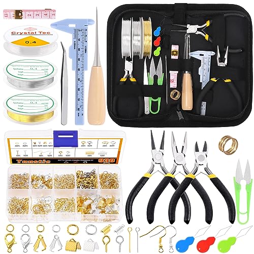 Tanstic 951Pcs Jewelry Making Supplies Kit, Jewelry Making Kit with Jewelry Making Tools, Jewelry Pliers, Jewelry Wires, Jewelry Jump Rings Findings and Storage Bag for Jewelry Repair and Beading von Tanstic