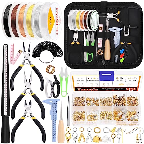 Tanstic 958Pcs Jewelry Making Supplies Kit, Jewelry Making Kit with Jewelry Making Tools, Jewelry Pliers, Jewelry Wires, Jewelry Jump Rings Findings and Storage Bag for Jewelry Repair and Beading von Tanstic