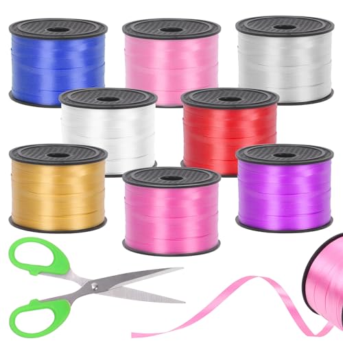 Tanstic 9Pcs Curling Band Set, 800 Yards Total Wrapping Curling Band, Crimped Ballon Band String Ideal für Geschenkbox Verpackung, Party Geburtstag Dekorationen von Tanstic