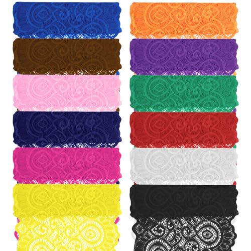 Tanstic Floral Pattern Fabric Lace Ribbon Lace Fabric Elastic Lace Rbbon for Wedding Decorations Gift Wrapping Tanstic Floral Pattern Fabric Lace Ribbon Lace Fabric Elastic Lace Rbbon for Wedding Decorations Gift Wrapping von Tanstic
