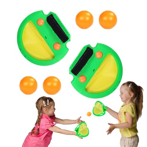 Tanxemery Schläger-Taschenfangspielzeug, Schläger-Taschenballspiel,Pop Pass Catch Ball Spiel mit 4 Bällen - Eltern-Kind-Spiel für Outdoor-Yard-Spiele, Strand-Pool-Spielzeug von Tanxemery