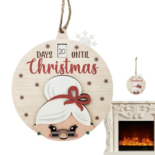 Weihnachts-Countdown-Brett, verschiebbarer Weihnachts-Countdown, Weihnachts-Schiebeornament aus Holz, Weihnachts-Oma-Countdown bis zum Weihnachtskalender, Tage bis Weihnachten Countdown für die von Tanxemery