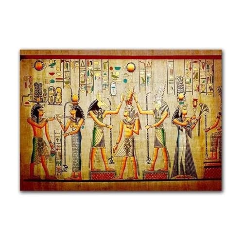 Vintage Ägyptischer Pharao Retro Leinwand Malerei Poster Und Drucke Cuadros Wand Kunst Bilder Für Wohnzimmer Wohnkultur 50X70Cm Kein Rahmen von Tanyang