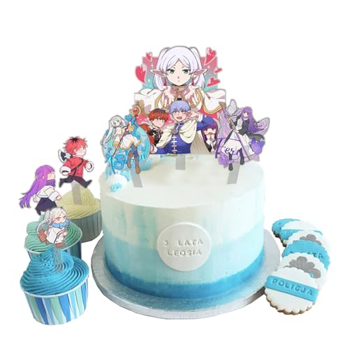 Frieren: Beyond Journey's End Acryl Tortenaufsatz Geburtstag Kuchen Topper 6 Stück Anime Cupcake Topper Kinder Happy Birthday Tortendeko von Taoyuany