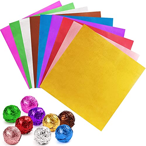 Schokolade Alufolie Verpackungsfolien für Ostern, Taozoey Süßigkeiten Folie Papier, Aluminium Foil Papier, Geschenkpapier aus Aluminiumfolie für Schokolade, Bonbonpapier Ostern, 800Pcs 8Farbe von Taozoey