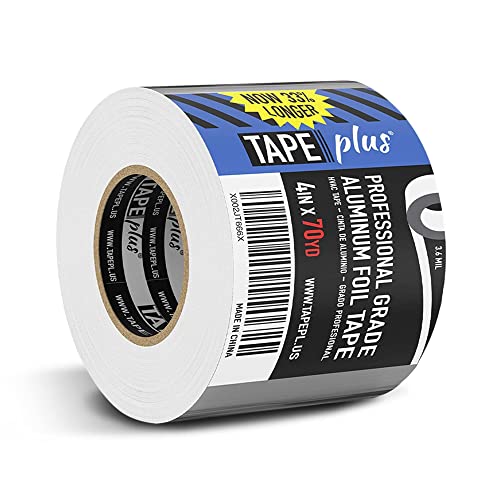 TapePlus Professionelles Aluminium Klebeband - Aluklebeband Hitzebeständig 100 mm x 64 Meter - Alu Tape für HLK zum Abdichten & Ausbessern Heißer und Kalter Lüftungskanäle - Metallreparaturen von TapePlus