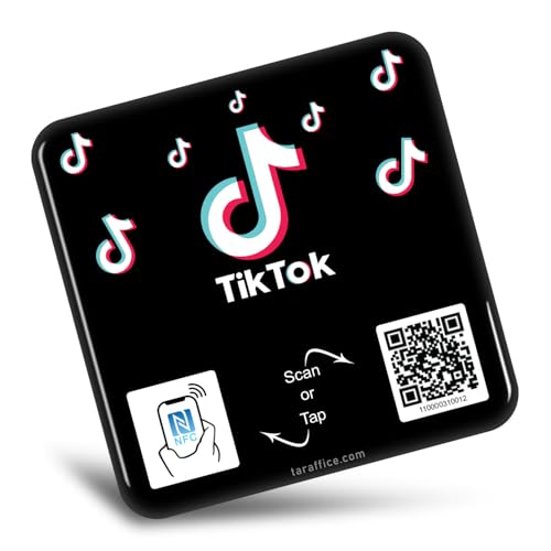 TARAFFICE TikTok NFC Schild | Soziales QR-Code-Schild | Epoxidplatte | kompatibel mit iPhone & Android | für Geschäfte, Unternehmen, Geschäfte, Restaurants (100 x 100 mm) (Epoxy-100 x 100 mm) von Taraffice