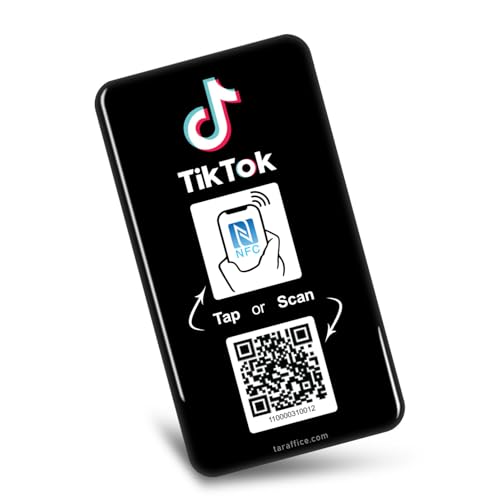 TARAFFICE TikTok NFC Schild | Soziales QR-Code-Schild | Epoxidplatte | kompatibel mit iPhone & Android | für Geschäfte, Unternehmen, Geschäfte, Restaurants (100 x 100 mm) (Epoxy-55 x 100 mm) von Taraffice