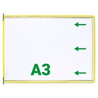 10 tarifold Sichttafeln mit 5 Aufsteckreitern DIN A3 quer gelb, Öffnung seitlich von Tarifold