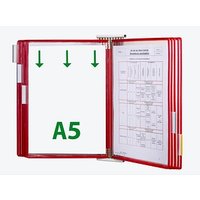 tarifold Wand-Sichttafelsystem 425103 DIN A5 rot mit 10 St. Sichttafeln von Tarifold