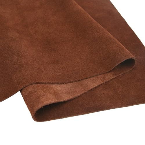 Veloursleder, 1,5 mm, weiches echtes Rindspaltleder, Wildledermaterial, für Lederarbeiten, Nähzubehör (rotbraun, 30,5 x 20,3 cm) von Tas Trost