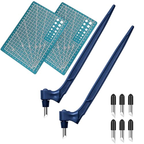 Craft Schneidwerkzeuge Set 10teilig, Neue Edelstahl Bastelmesser Set 360 Grad Präzisions mit 6 Ersatzklingen, 2 Schneidematte, Handwerkszeug Set für Handwerk Scrapbooking Modellbau von Tashce