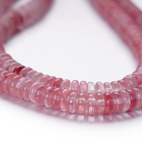 Rondelle Abstandshalter, Radscheibe, 2 x 6 mm, Natursteinperlen, lose Perlen zum Basteln, für Perlen, Schmuck, Armbänder, Halsketten (rote Wassermelone) von Tashidelek