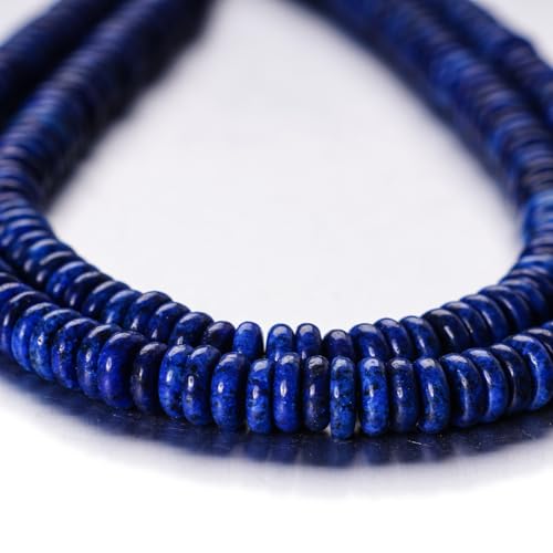 Rondelle Abstandshalter Radscheibe, 2 x 6 mm, Natursteinperlen, lose für DIY-Perlen, Schmuck, Armbänder, Halsketten (Lapislazuli) von Tashidelek