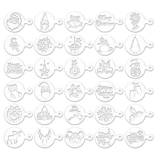 Tassety 30 Stück Keksschablonen Kuchen Vorlagen Kaffee Schablonen Wiederverwendbare Malerei Kuchen Schablone Vorlagen Prägeformen von Tassety