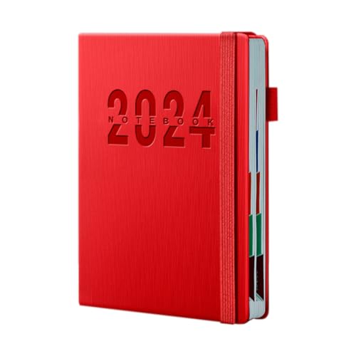 Tassety Im Jahr 2024 hat das Tagesplanbuch 365 Tage, das Tagesplanbuch ist eine Seite und die Büromaterialien sind rot hochwirksam von Tassety