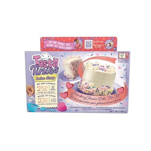 Tasty Tinies - Erdbeerkuchen, Kreatives Backset für Kinder ab 6 Jahren, Einfach Backen mit Kindern, Geeignet für die Mikrowelle, Inklusiv Backzubehör von Goliath Toys