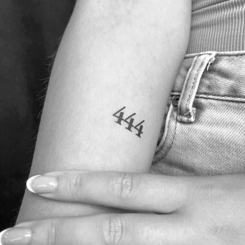 444 Numerologie Engel Zahl Temporäres Tattoo | 3Er Set von Tatteco