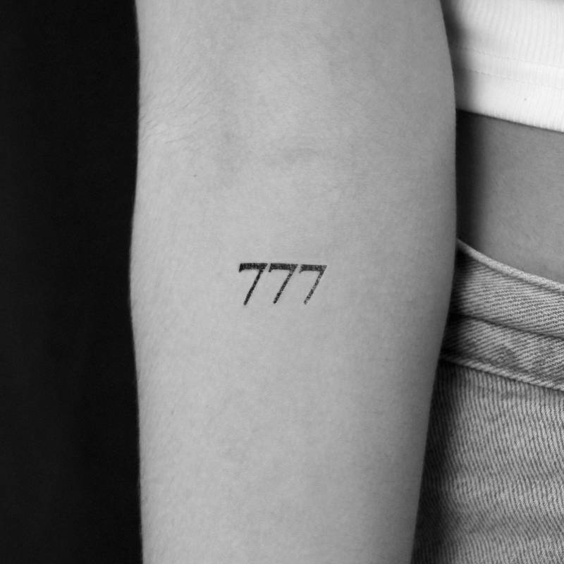 777 Numerologie Engel Zahl Temporäres Tattoo | 3Er Set von Tatteco