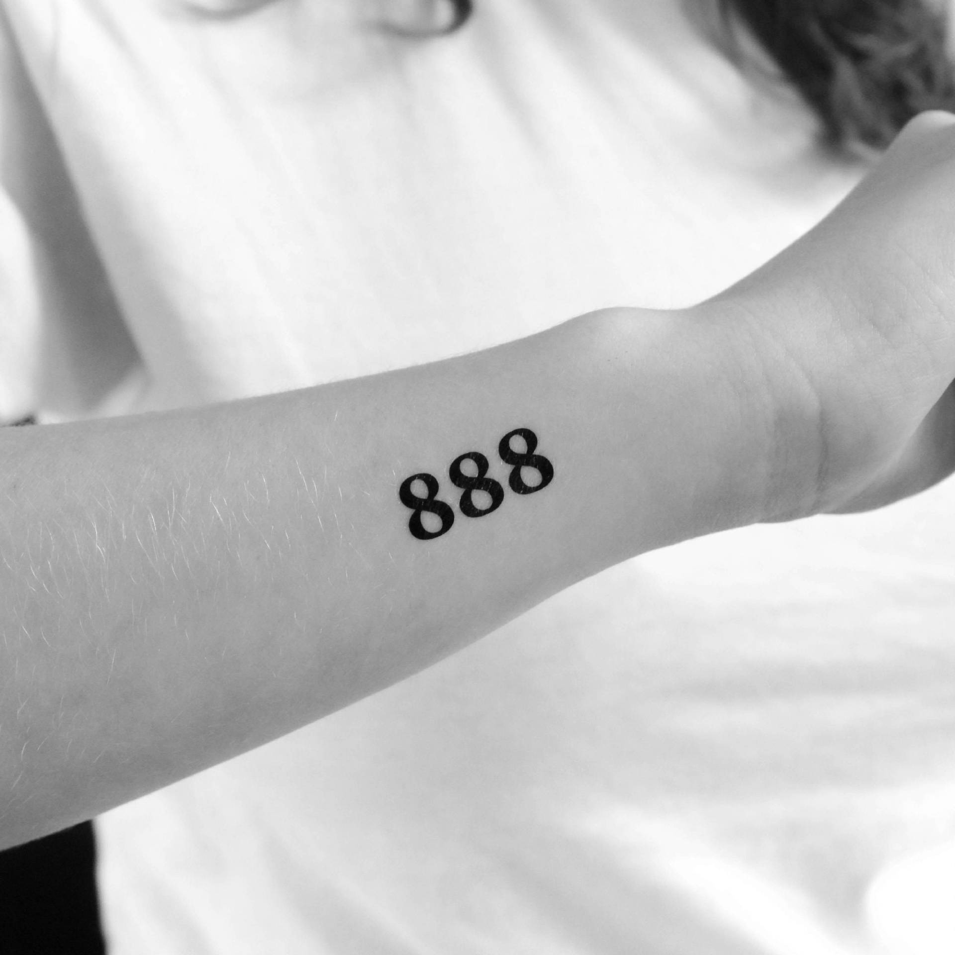 888 Numerologie Engel Zahl Temporäres Tattoo | 3Er Set von Tatteco