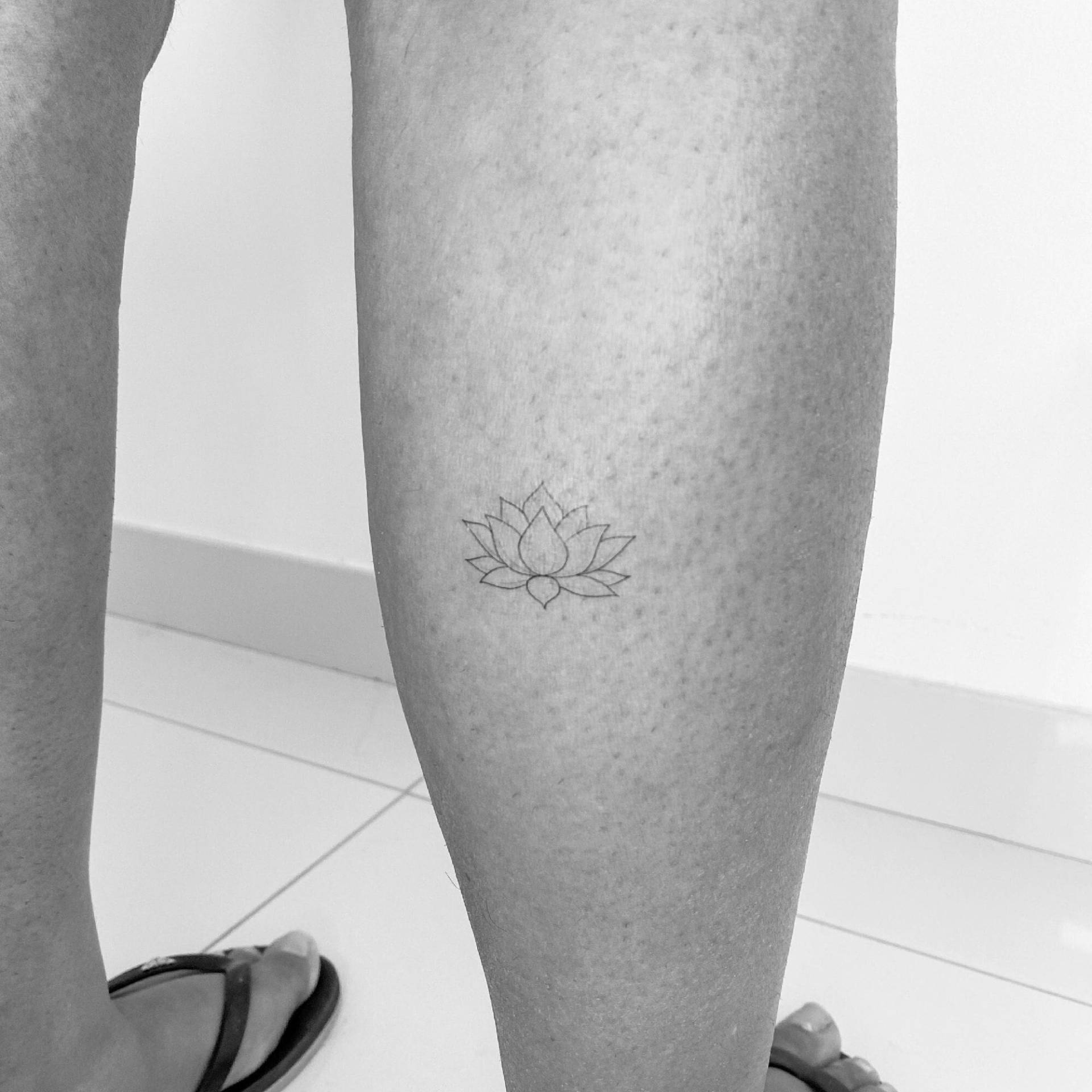 Heilige Lotus Blume Temporäres Tattoo | 3Er Set von Tatteco