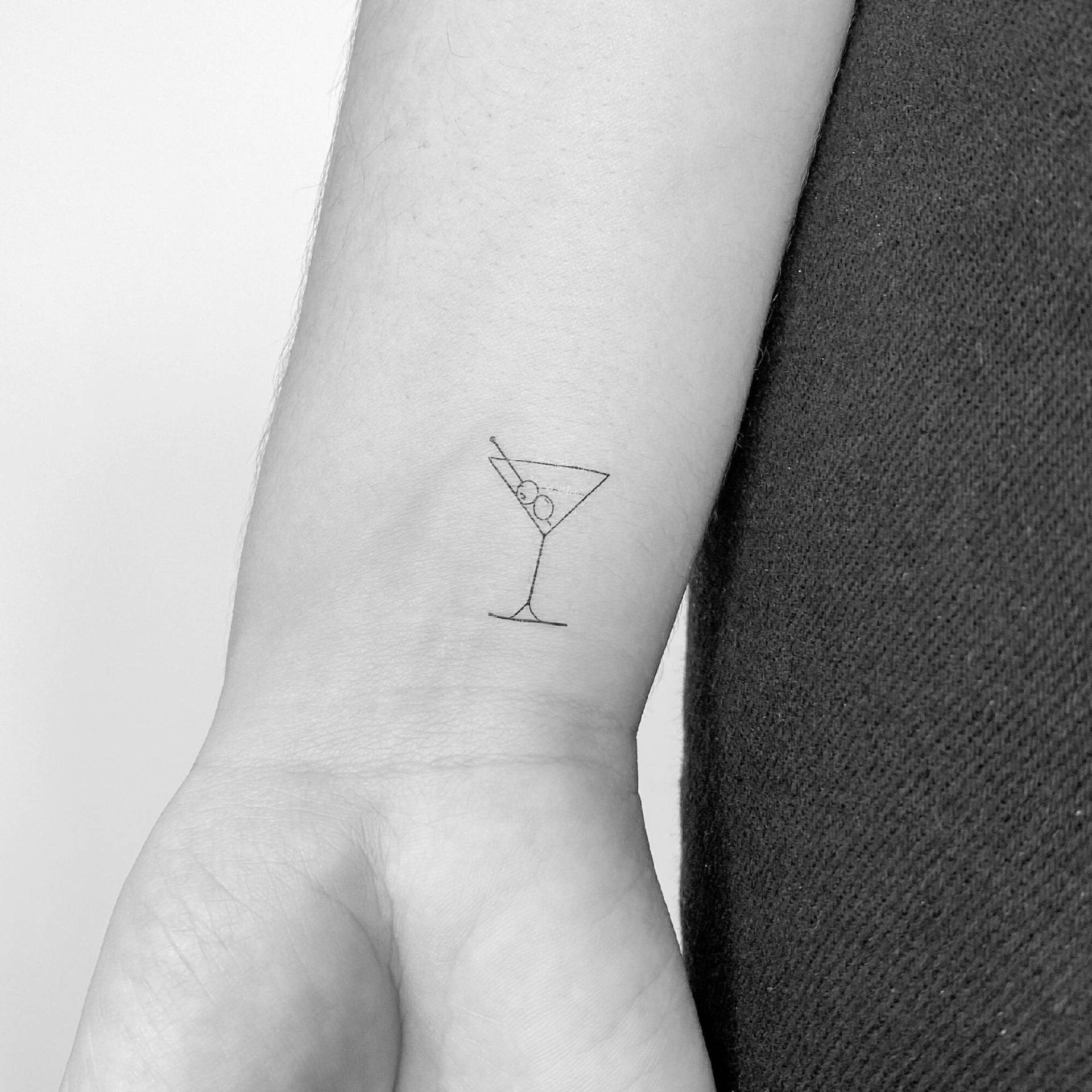 Martini Cocktail Temporäres Tattoo | 3Er Set von Tatteco