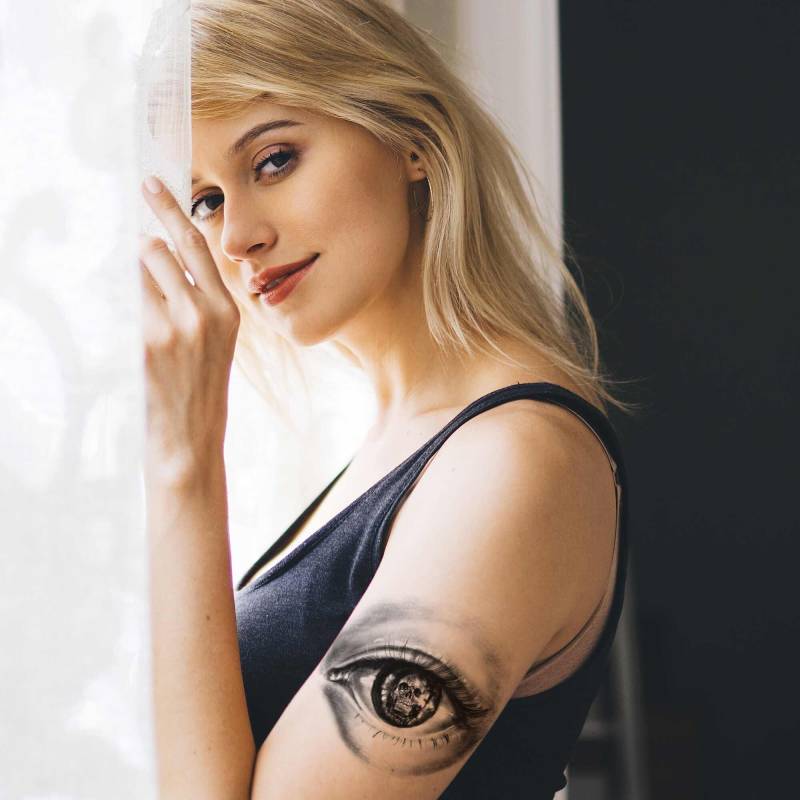 Temporäres Augentattoo, Fake-Augen-Tattoo, Totenkopf-Tattoo, Männer-Tattoo, Frauen-Tattoo von TattooYourStyle