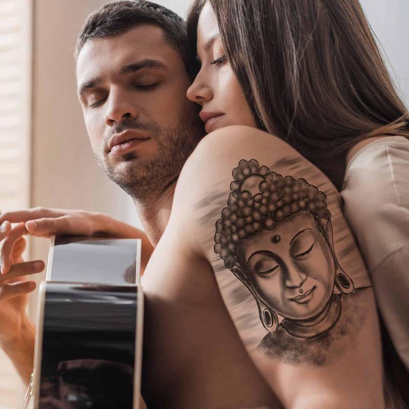 Temporäres Buddha-Tattoo Für Frauen Und Männer, Exklusives Handgezeichnetes Temporäres von TattooYourStyle